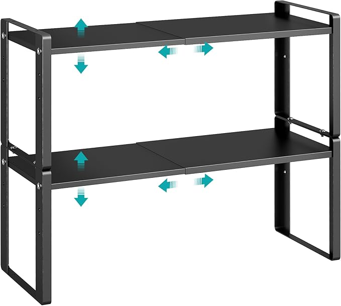 2 Pack Expandable Cabinet Organizer Shelves, 88lbs High Weight Capacity by Unknown