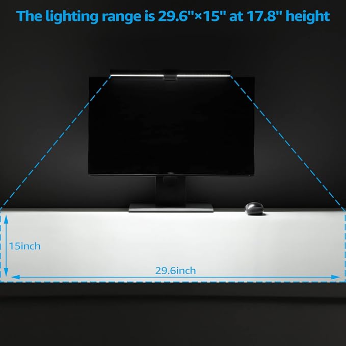 TORCHSTAR LED Computer Monitor Lamp, Auto-Dimming, CRI 97 Eye-Caring Adjustment - Image 5