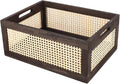 Desktop Storage Basket, Sundry Office Drawer Storage Box, Wood Frame Storage by HODAKJUE