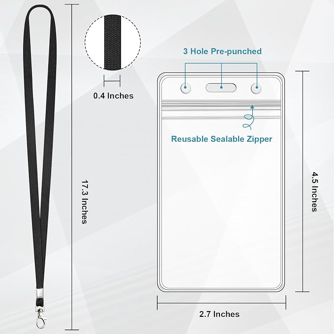 Koorito 3 Pack Clear ID Badge Holder - Image 2