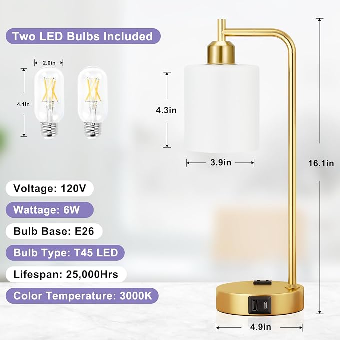 Innqoo Industrial Gold Table Lamps - Image 4