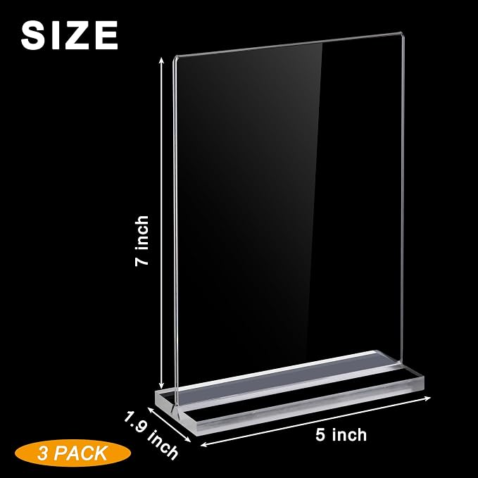 Hoewina Acrylic Sign Holder 5 x 7 Inch 3 Pack - Image 4