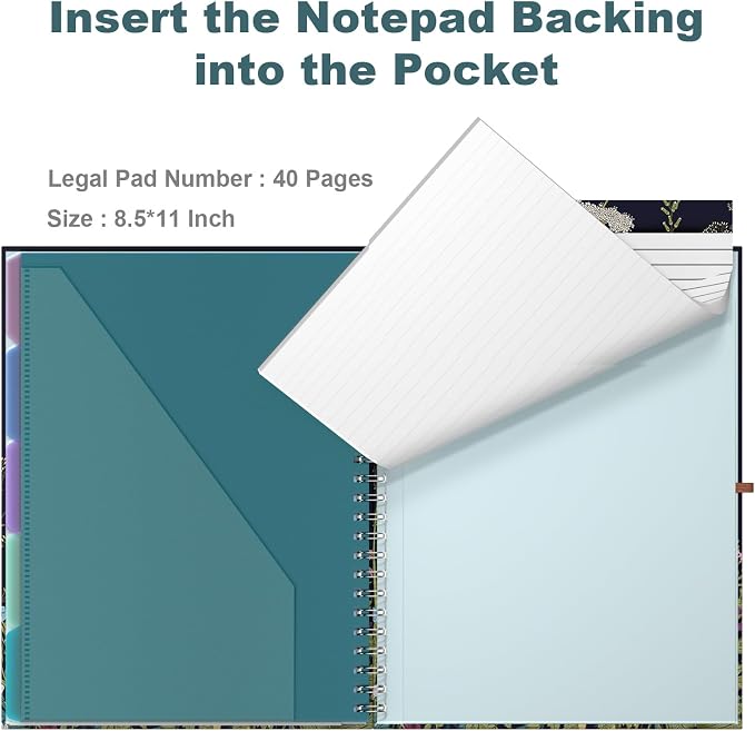 Hongri Clipboard Folio with Refillable Lined Notepad, 8.5 x 11 Folders with - Image 5