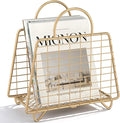 Gold Magazine Holder, Modern Magazine Rack Floor, Metal Wire Magazine Basket by QILICHZ