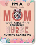 I'm a Siberian Husky Mom and a Registered Nurse Nothing Scares Me Magnet by Ninety3POD