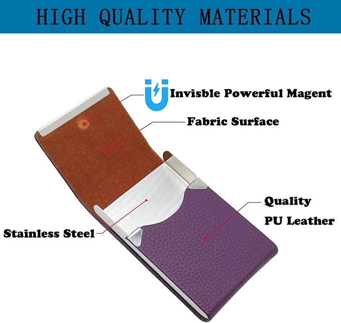 Business Card Holder with Ultra Slim Design, Business Card Case with Premium PU - Image 5