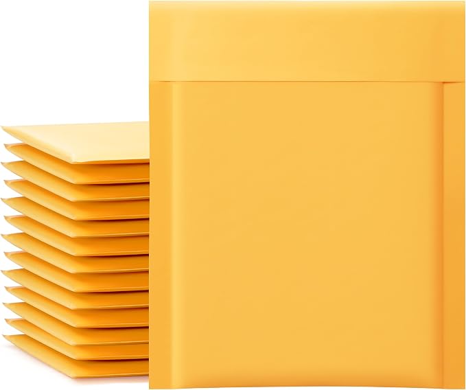 UCGOU Kraft Bubble Mailers 5x8.6 Inch Usable Size 5x7 Inch 50 Pack Yellow by UCGOU