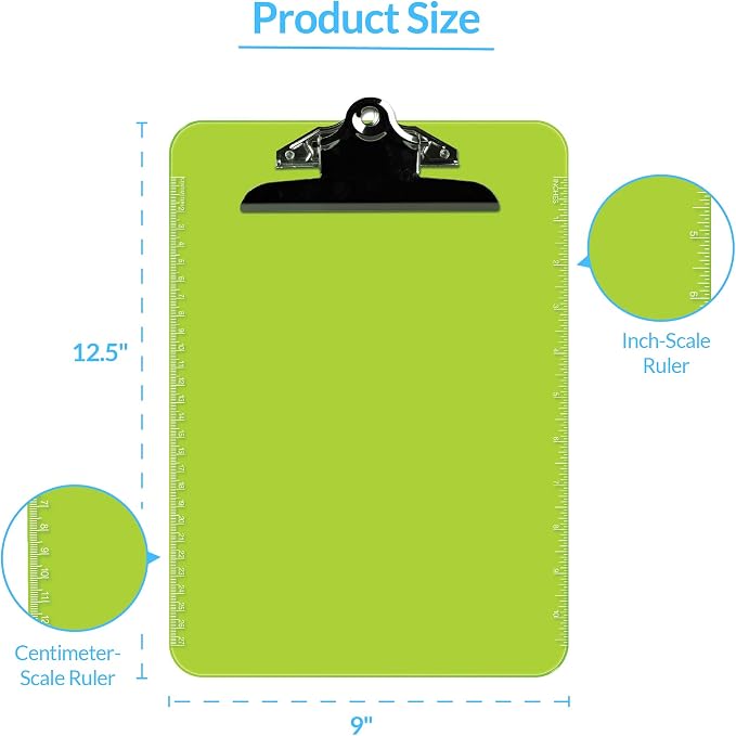 Pack of 6 Plastic Clipboards - Image 4