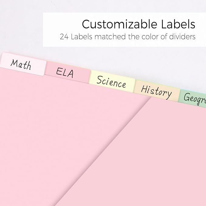 SKYDUE Binder Dividers with Tab, Pastel Dividers - Image 5