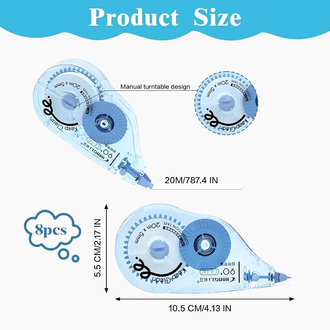 CHANGLi White Correction Tape, Secure Correction Tapes, 90° Rotating Tip - Image 7