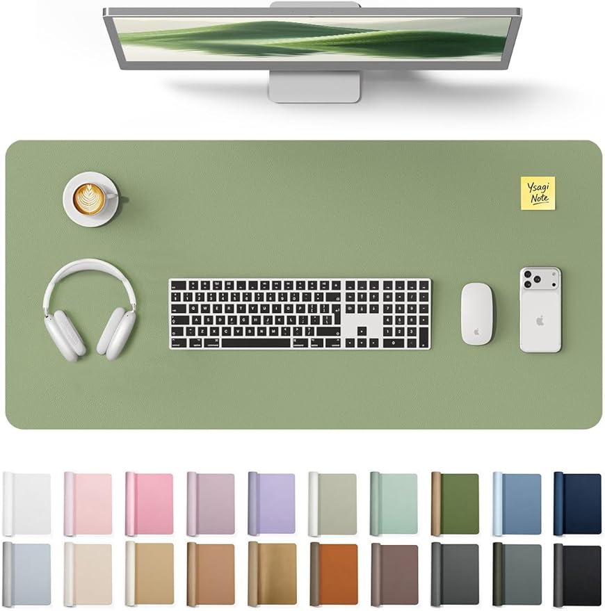 YSAGi Leather Desk Protector, Office Mat, Large Mouse Mat, Non-Slip PU Leather by YSAGi
