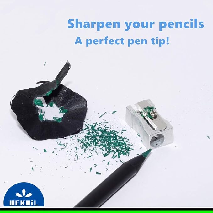 Dual Pencil Sharpener Pocket Aluminium Alloy Metal 1-Hole Steel Blade - Image 3