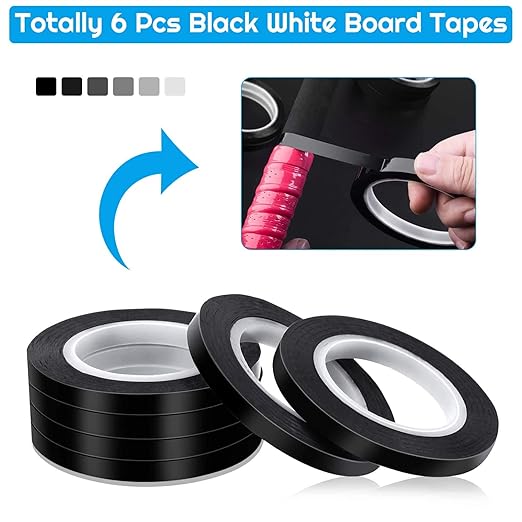 Audab 6 Rolls 1/4 Pinstripe Tape Vinyl Chart /White Board Tape Lines Dry Erase - Image 2