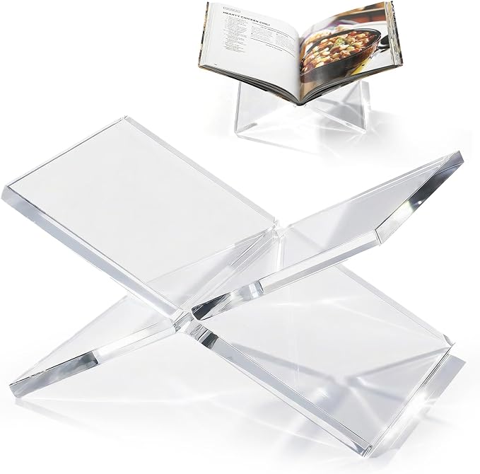 Acrylic Book Stand 12×8×6, Art Books, Recipe Books, Photo Albums, Desk Reading by Unknown