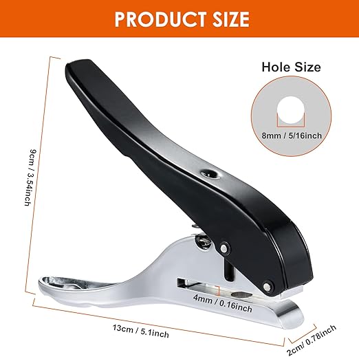 Hole Punch 5/16 inch-8mm Single Hole Punch, Heavy Duty Hole Puncher Single - Image 2