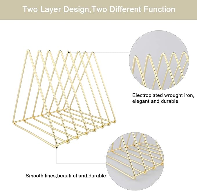 Urban Deco Triangle Desk Organizers Metal Wire Magazine Holder 7 Sections - Image 8