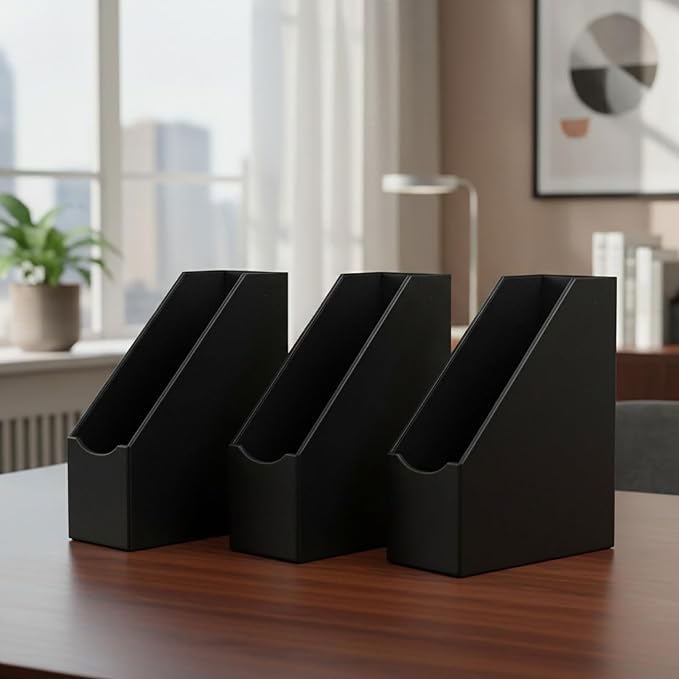 UnionBasic Magazine File Holder, Leatherette Desktop Document Organizer - Image 7