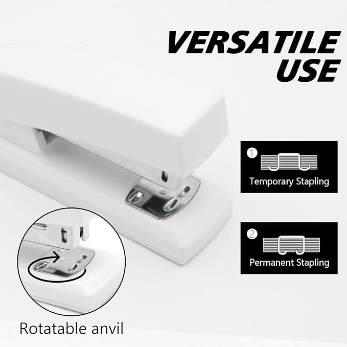 2 Pack White Office Stapler, 25-Sheet Capacity - Image 3