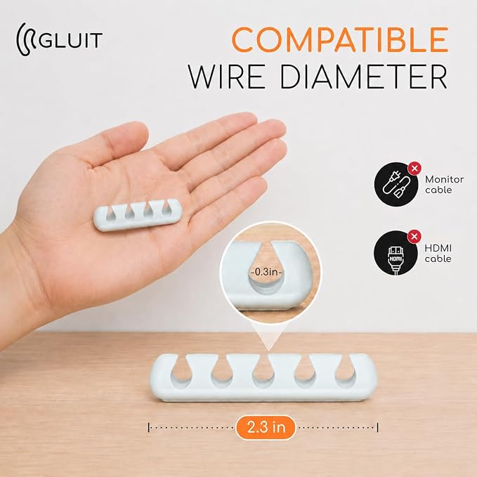 GLUIT Cord Organizer for Desk, Cable Holder for Nightstand, Charger Organizer - Image 4