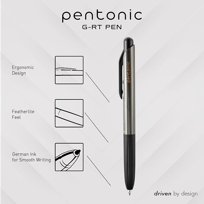 Pentonic G-RT Retractable Gel Pens, 0.7 mm Fine Point, Smooth Writing - Image 2