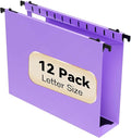 Extra Capacity Plastic Hanging File Folder Letter Size, 12 Pack Reinforced Hang by NORDUN