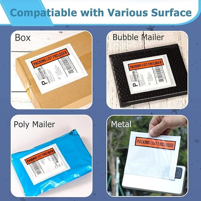 1000pcs 4.5”x5.5” Packing List Envelopes Self-seal Packing Slip Envelope - Image 7