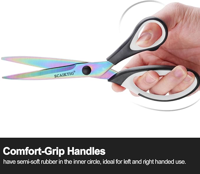 Craft Scissors Set of 3 Pack, All Purpose Sharp Titanium Blades Shears - Image 3