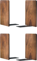 Large Bookend Hold Heavy Books- 7x4x5in 2 Pack Wood Bookends by Luxdecor