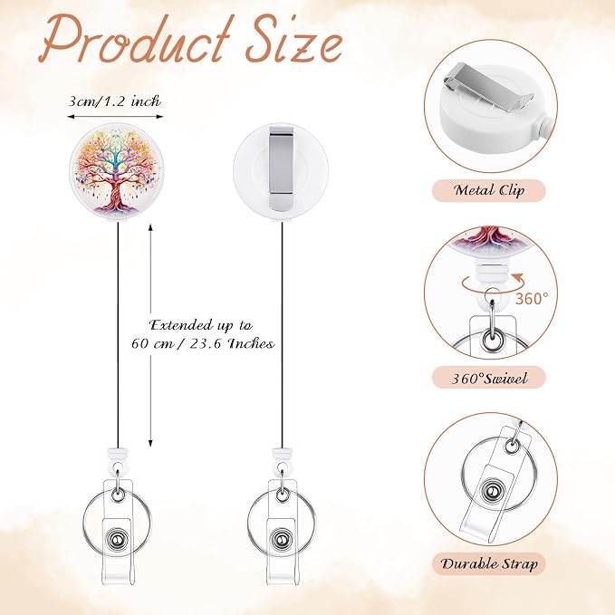BESARME 3 Pack Badge Reels Retractable Badge Clip - Image 6