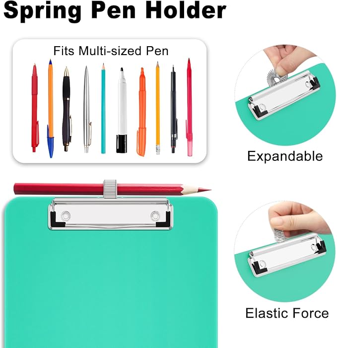 Hongri A5 Clipboard with Storage, Metal Retractable Pen Holder, 6 x 9'' Nursing - Image 3