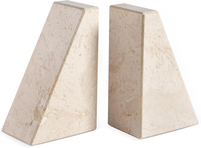 Marble Book Ends Decorative, Unique Bookends by Karibiber