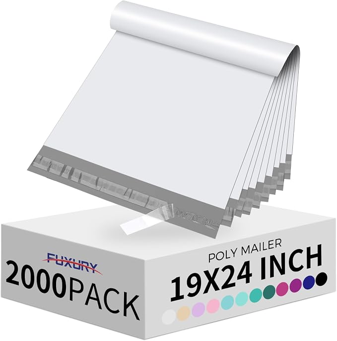 Fuxury 2000 Pcs 19x24" Poly Mailers, Waterproof Mailing Envelopes by Fuxury