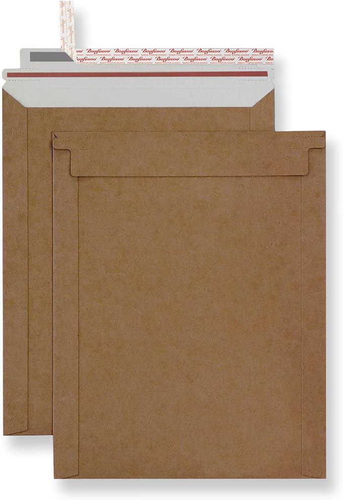 Bonfasvo Rigid Mailers 30 Pack 6.25 x 8.25 inches Brown Self Seal Stay Flat by Bonfasvo