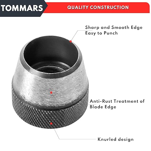 TOMMARS Hollow Punch Kit with Pin Point Punch Shaft Hole Cutter Set Gasket - Image 3