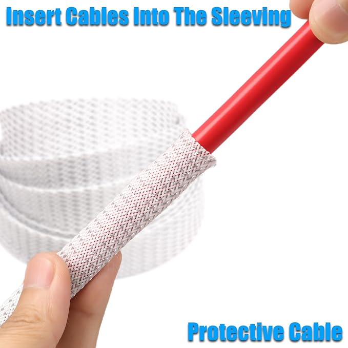 25ft PET Expandable Braided Cable Sleeve 1/3inch Pet Braided Cable Sleeve - Image 4