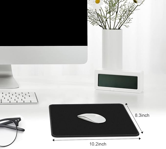 3 Pack Standard Mouse Pad with Stitched Edges, 10.3 x 8.3 in Black | Anti-Fray - Image 6