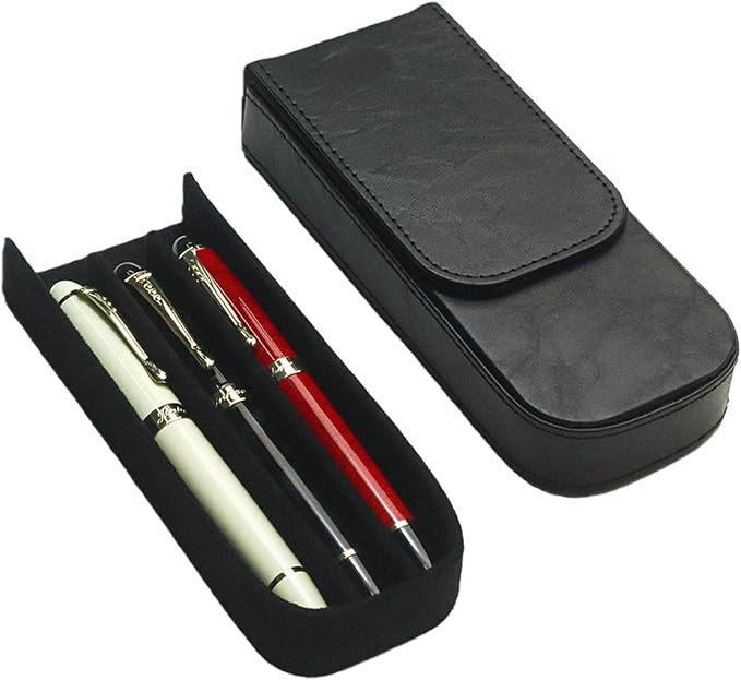 PU Leather Triple Pen Case Pencil Pouch Holder - Image 7