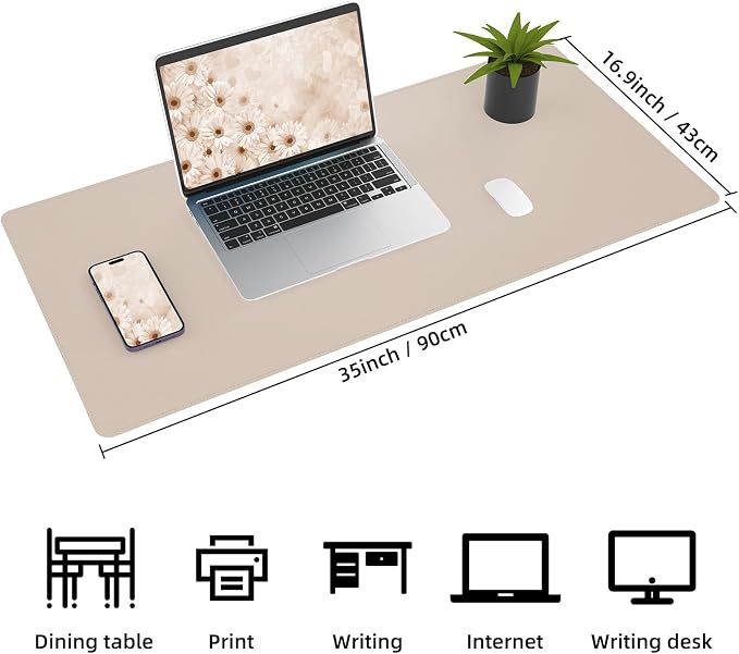 Leather Desk pad Protector, Large Desk mat - Image 2