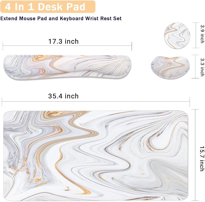 4-in-1 Large Gaming Mouse Pad, Keyboard Wrist Rest Pad & Wrist Support Mousepad - Image 4