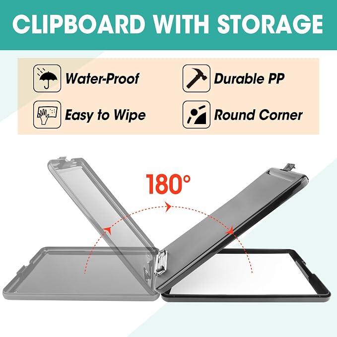 7 Pack Clipboard with Storage, High Capacity Storage Clipboard 8.5 x 11 with - Image 4