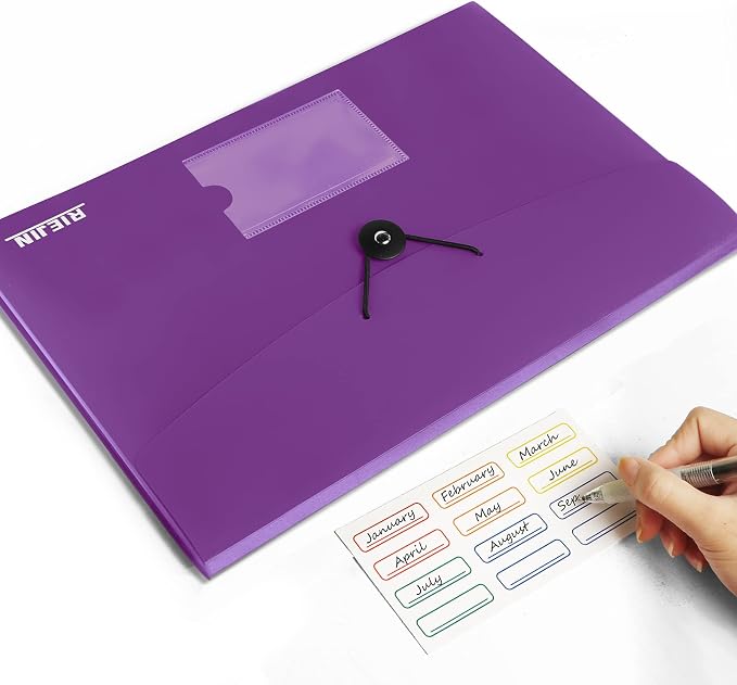 Accordian File Organizer 7 Pocket Expanding File Folder - Image 4