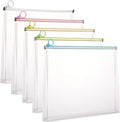 5Packs 9 3/4 x 13 Clear Plastic Zip Envelopes Letter File Document Paper Folder by Unknown