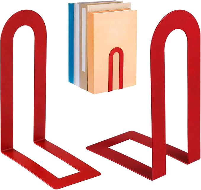 Chunful 2 Pcs Modern Metal Book Ends by Chunful