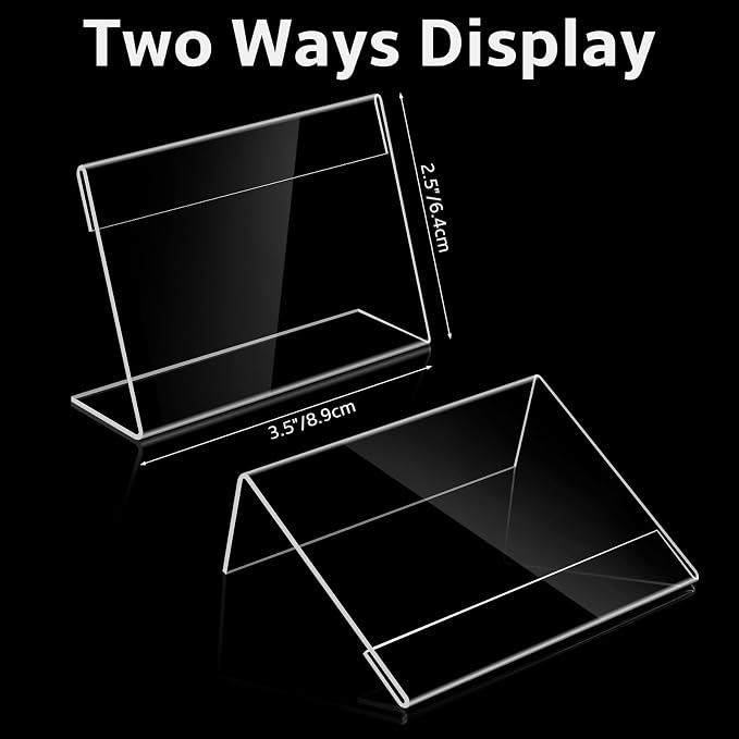 20 PCS 3.5 x 2.5 inch Small Acrylic Sign Holder, Mini Acrylic Food Signs Labels - Image 7