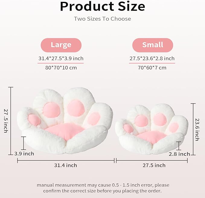 Ditucu Cat Paw Cushion Kawaii Chair Cushions 31.4 x 27.5 inch Cute Stuff Seat - Image 3