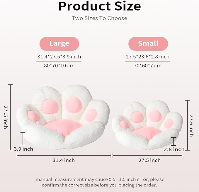 Ditucu Cat Paw Cushion Kawaii Chair Cushions 27.5 x 23.6 inch Cute Stuff Seat - Image 3