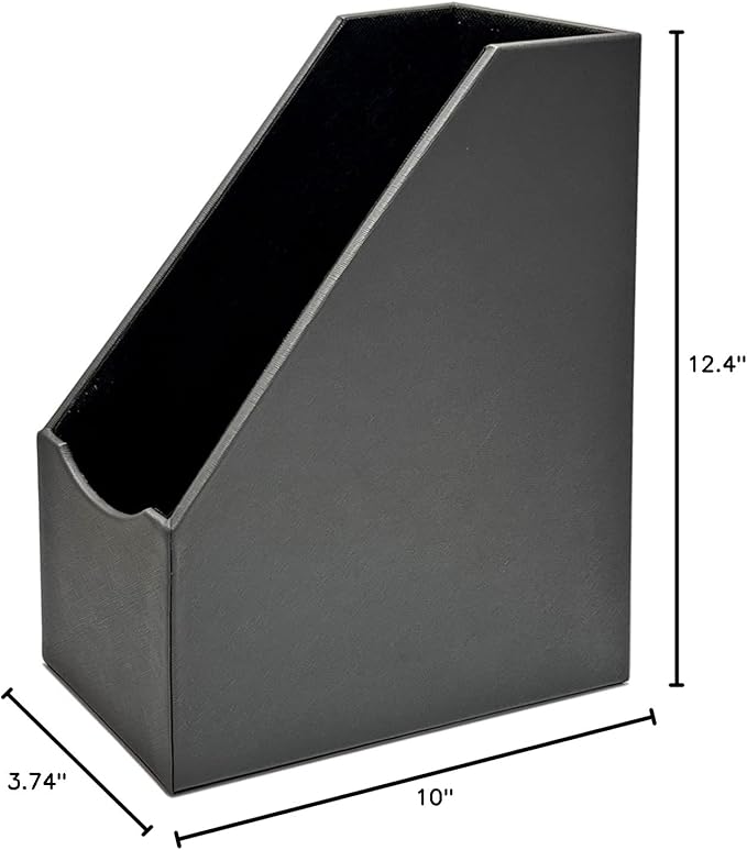 UnionBasic Magazine File Holder, Leatherette Desktop Document Organizer - Image 9