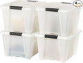 IRIS USA 32 Qt Stackable Plastic Storage Bins by IRISUSA