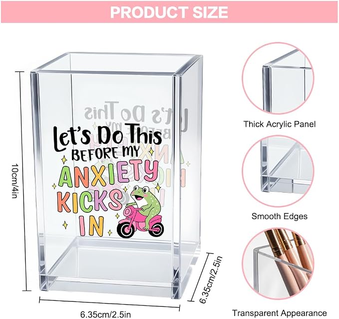 Let’s Do This Before My Anxiety Kicks in Acrylic Cosmetic Pencil Pen Holder Cup - Image 2