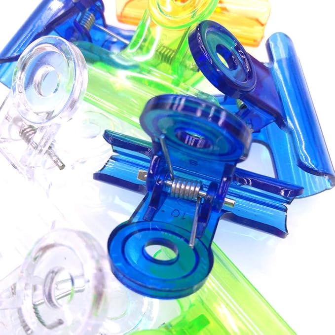 12 Pcs Translucent Plastic Clip Bulldog Binder Paper Clamps - Image 5